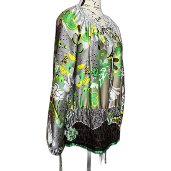 Etcetera 100% Silk oversized relaxed colourful blouse Sz 6 Resort - Picture 3 of 12